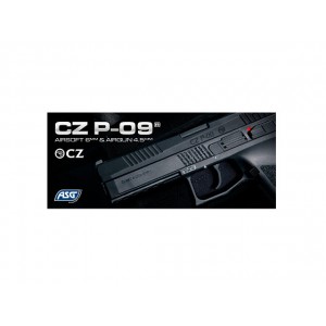 ASG CZ P-09 Gas Blowback Pistol w/ Hard Case, Black, Metall, Blow Back (17657)